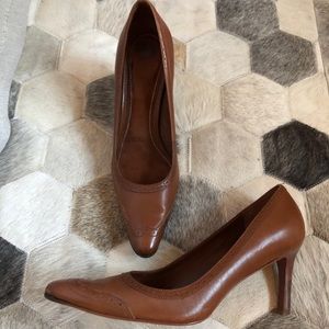 Lauren Brown Leather Pumps Sz 8